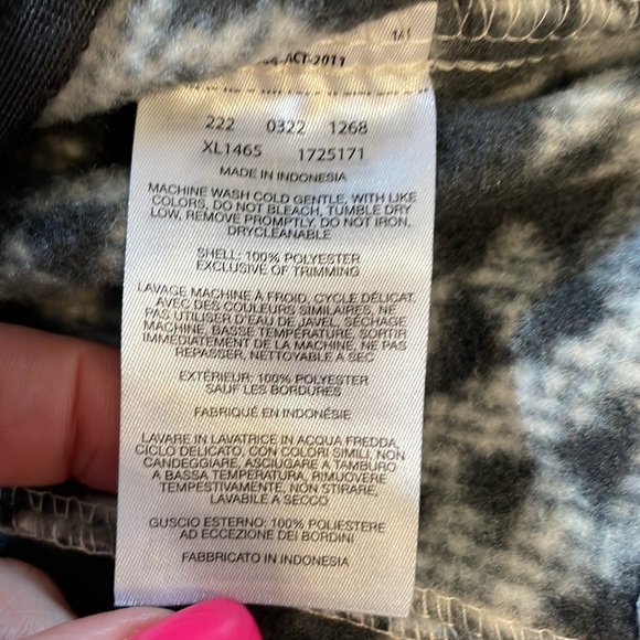 COLUMBIA women’s fleece zip up jacket Aztec tribal print gray white like new Med - Picture 12 of 13